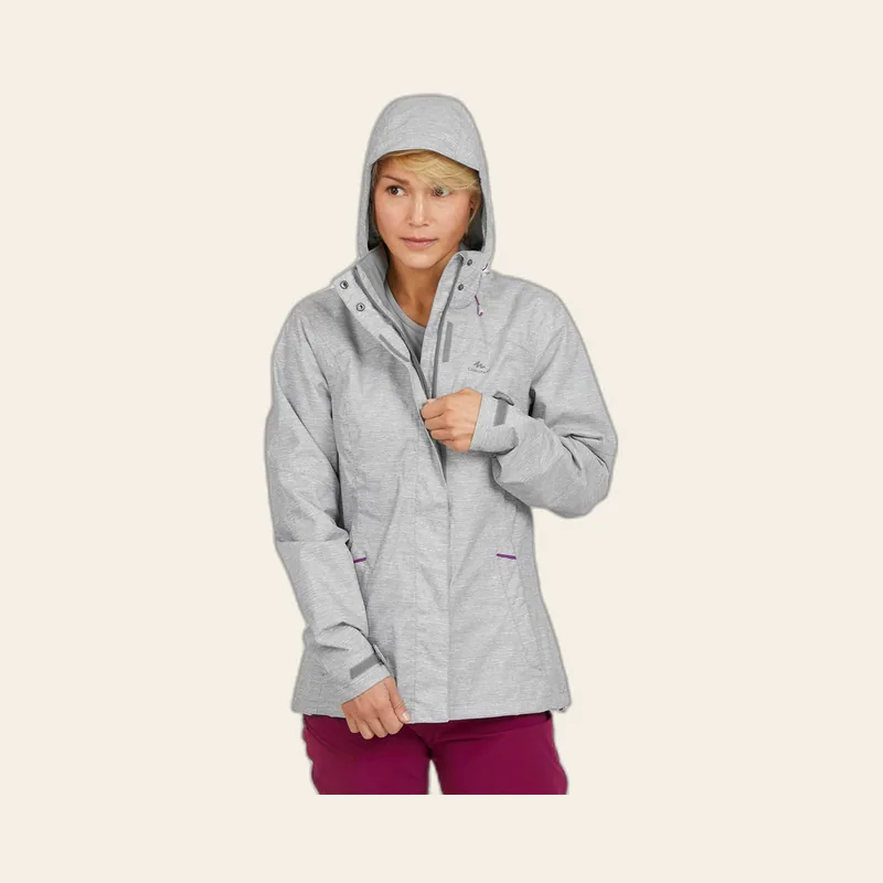 Quechua Women's MH100 Waterproof Hiking Rain Jacket