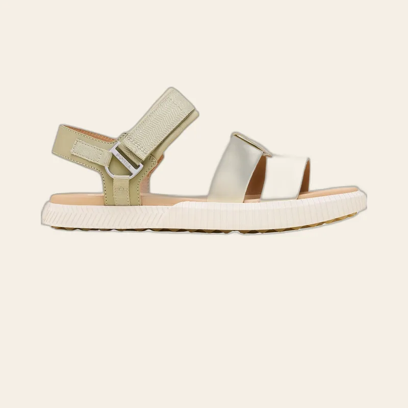 SOREL Ona Ave Ankle Strap Flat Sandal - Women's Dusty Twill/Honey White, 7.5 SOREL Ona Ave Ankle Strap Flat Sandal - Women's Dusty Twill/Honey White, 7.5
